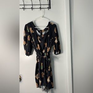 Teddy bear rabbit silky romper.